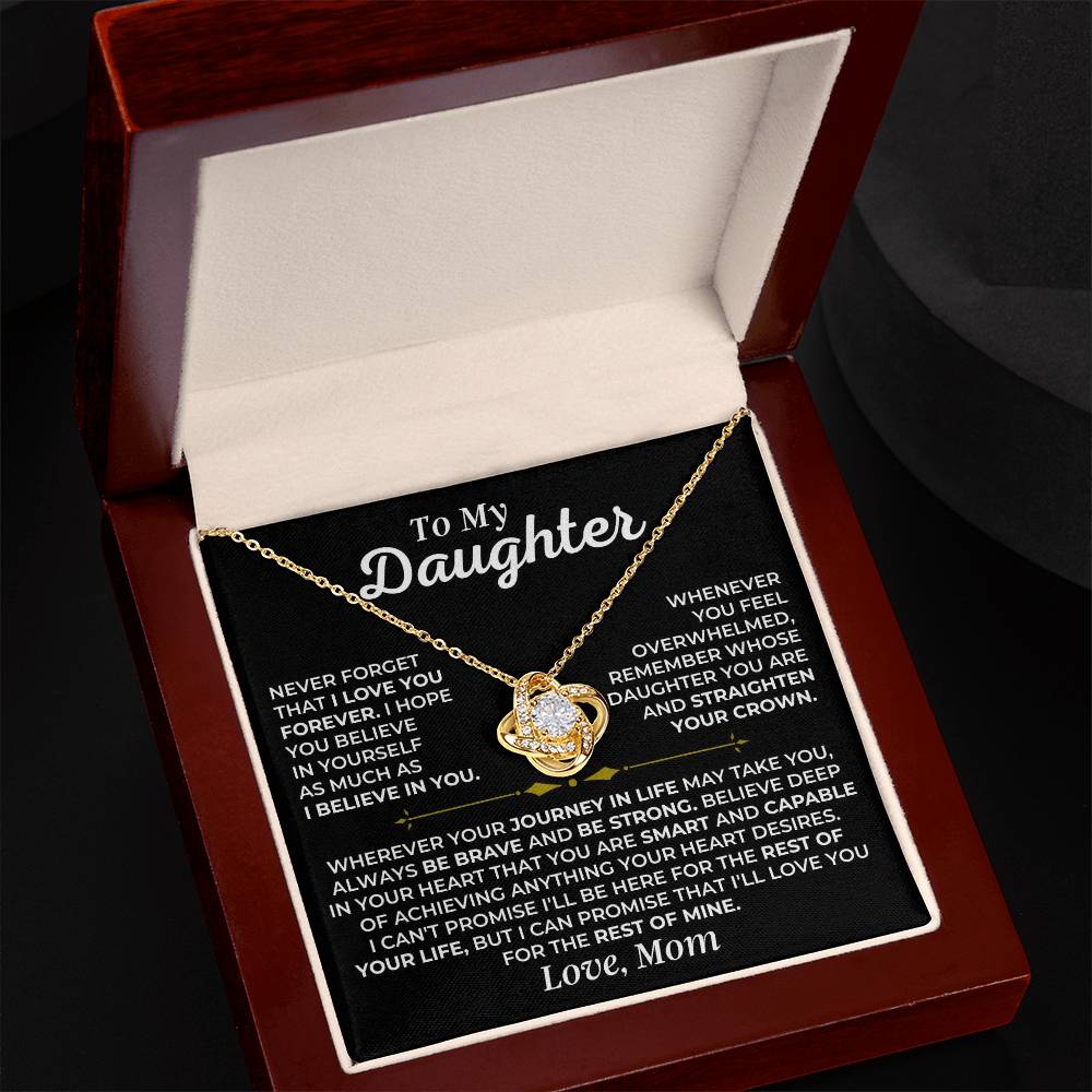 To My Daughter - Love Mom - Beautiful Gift Set - Love Knot Necklace