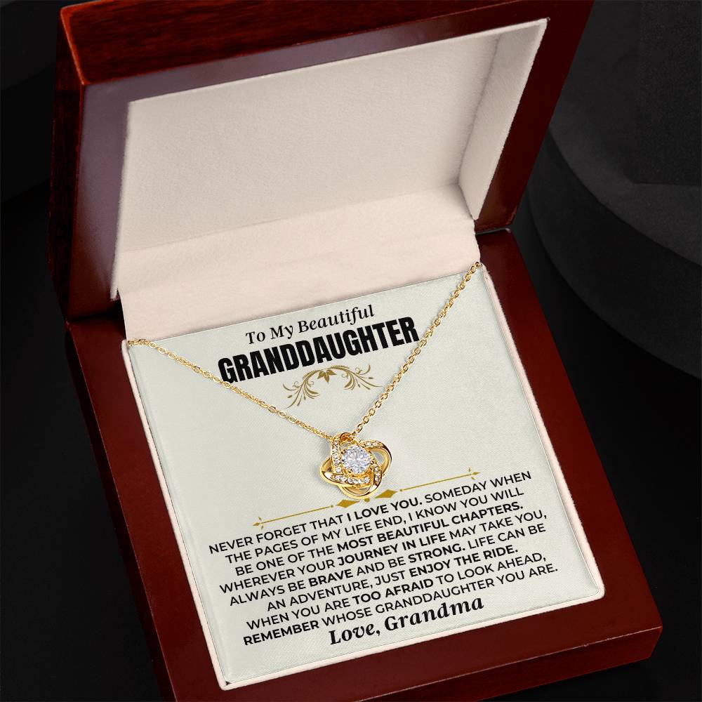 To My Granddaughter - Love Grandma - Love Knot Necklace