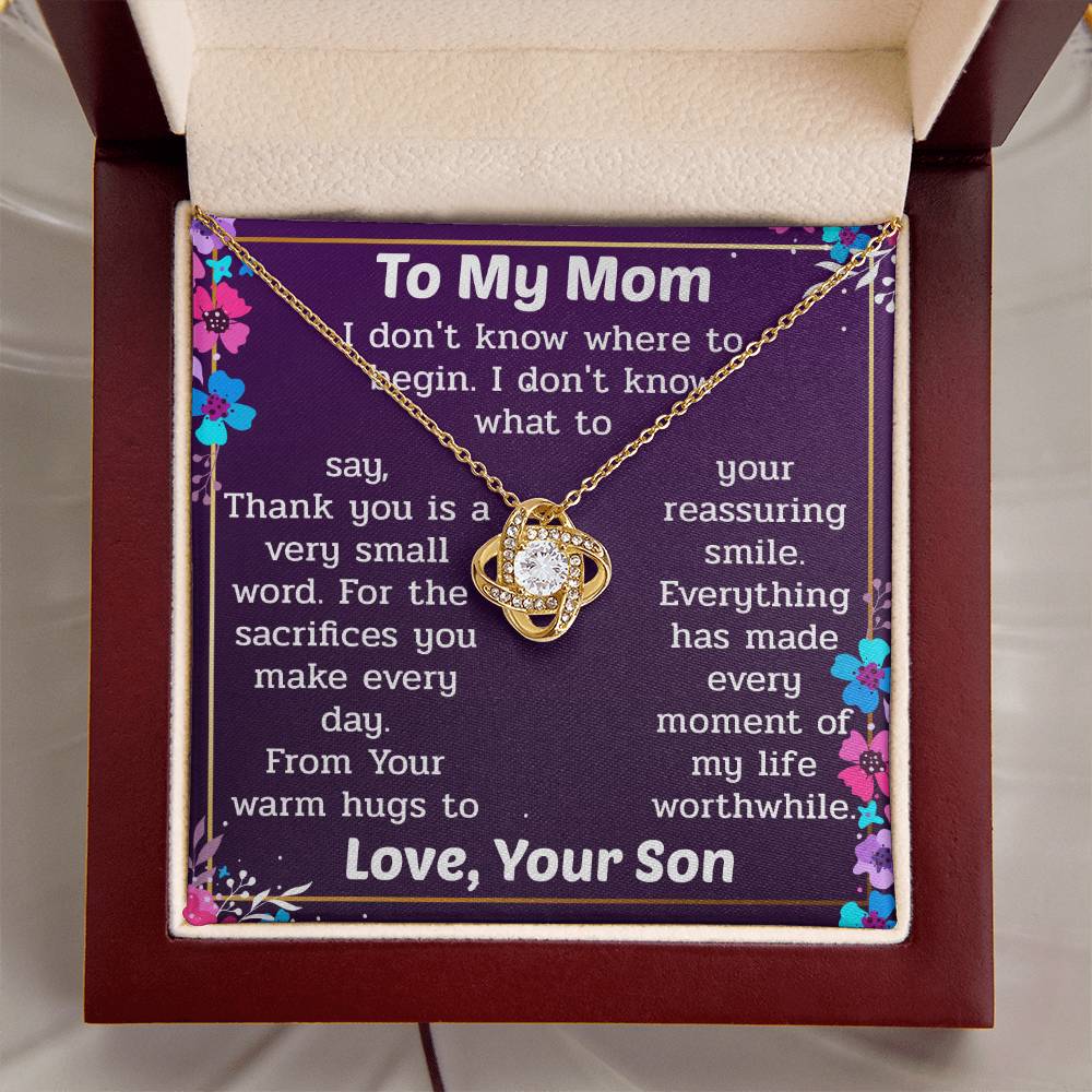 Necklace Gift For Mom From Son Love Knot Necklace