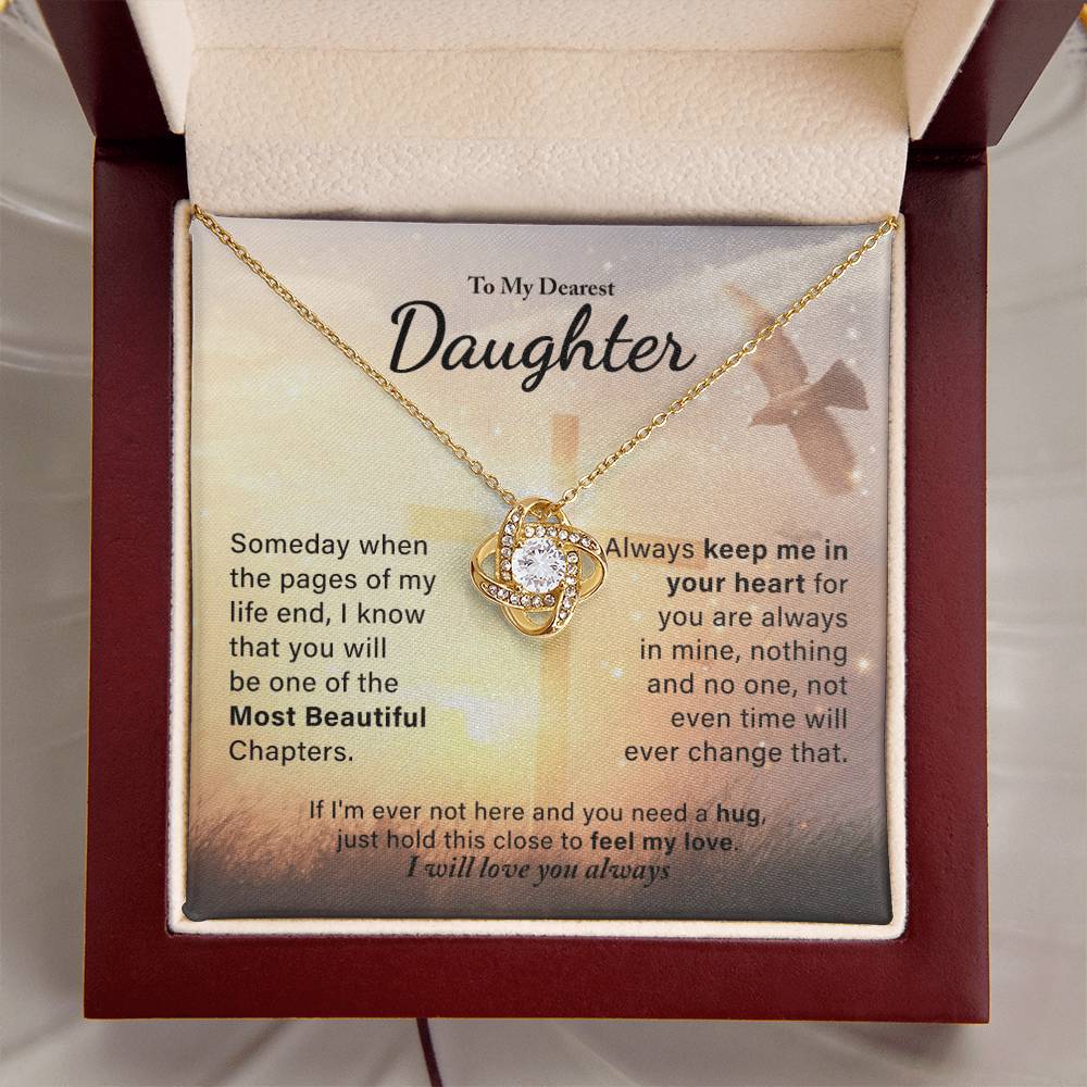 My Daughter - Always Keep Me In Your Love Knot Necklace