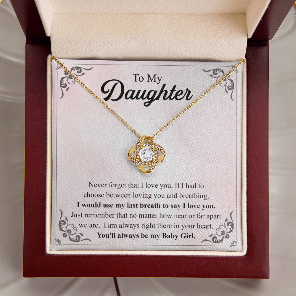To My Daughter Necklace Gift From Mom Mothers Day Gift For Daughter From Mother Sentimental Jewelry Gifts For Daughter From Mom 3 Love Knot Necklace