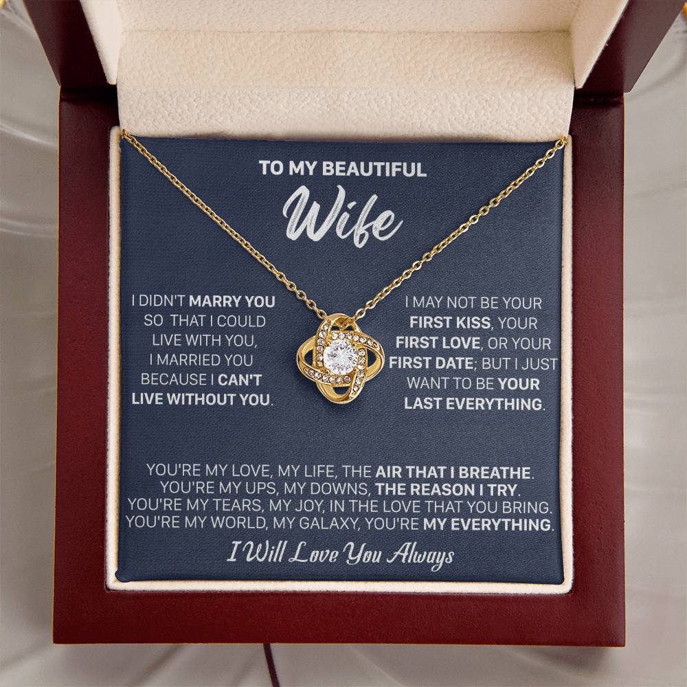 Gift For Wife - Lux Marry I Breath Love Knot Necklace Love Knot Necklace