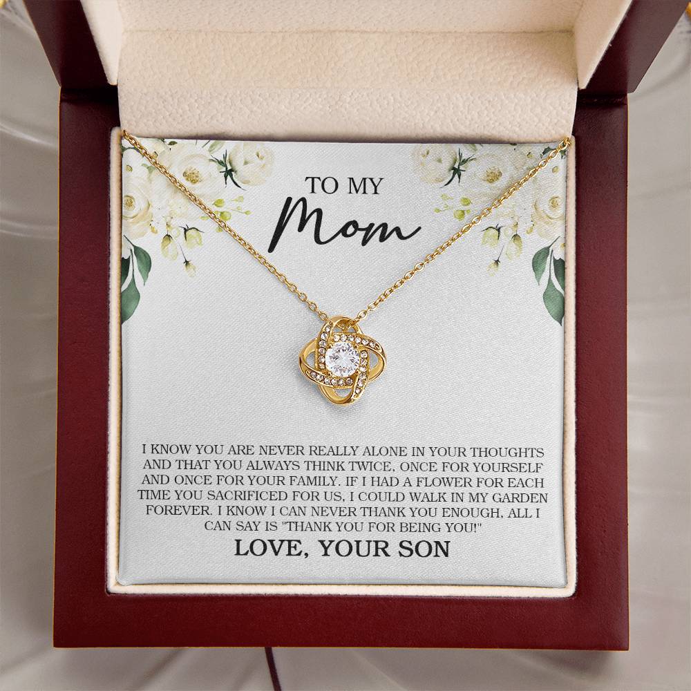 To My Mom Necklace Gift For Mom Mother's Day Gift Sentimental Gift From Son Love Knot Necklace