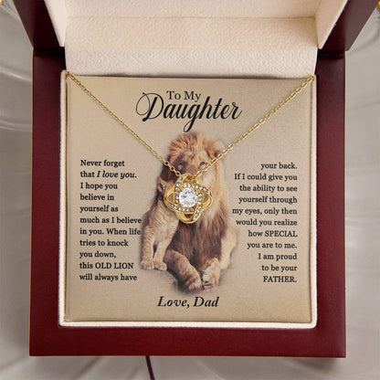 To My Daughter - Proud Of You - Necklace 1 Love Knot Necklace