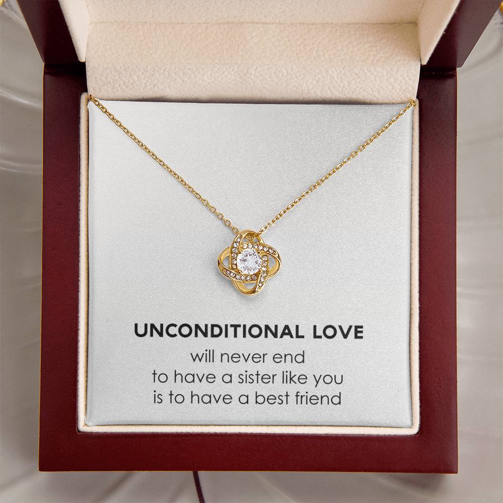 Sterling Silver Unconditional Love Necklace Love Knot Necklace