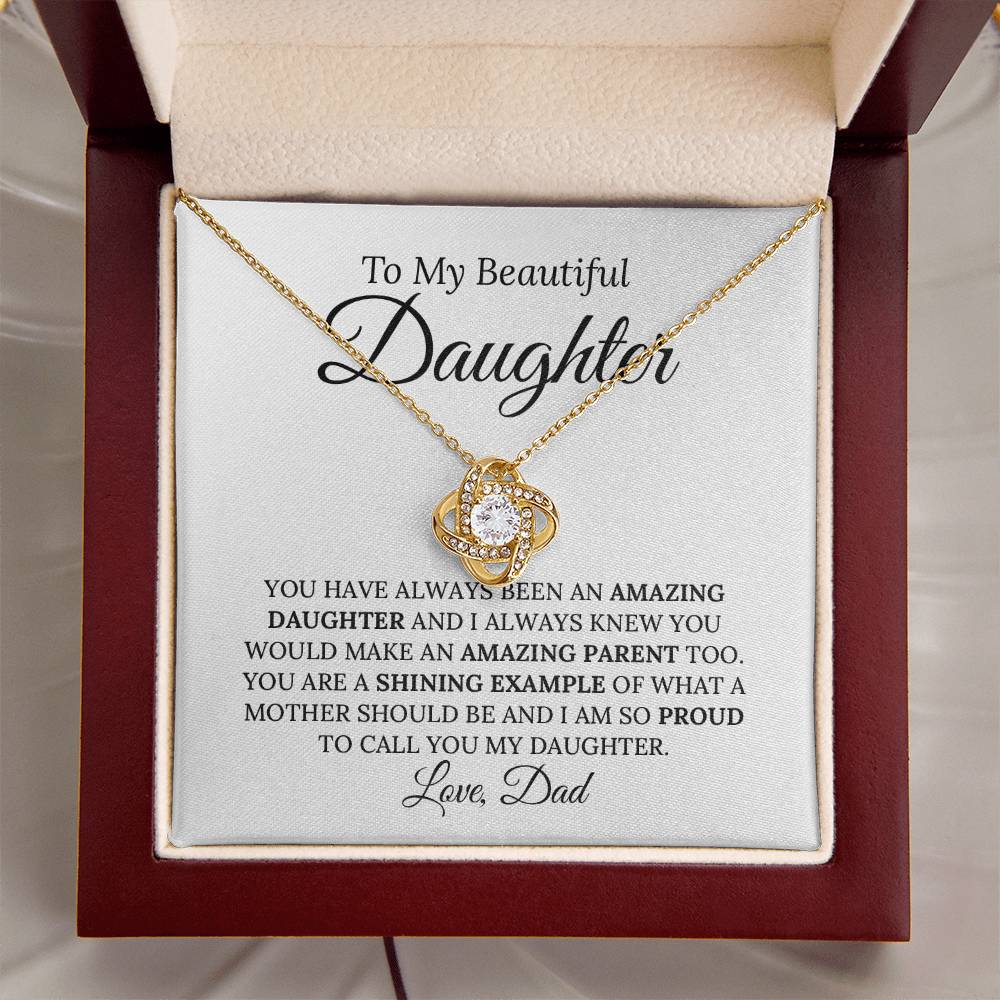 Heartfelt Mother's Day Gift For Daughter v4 Love Knot Necklace