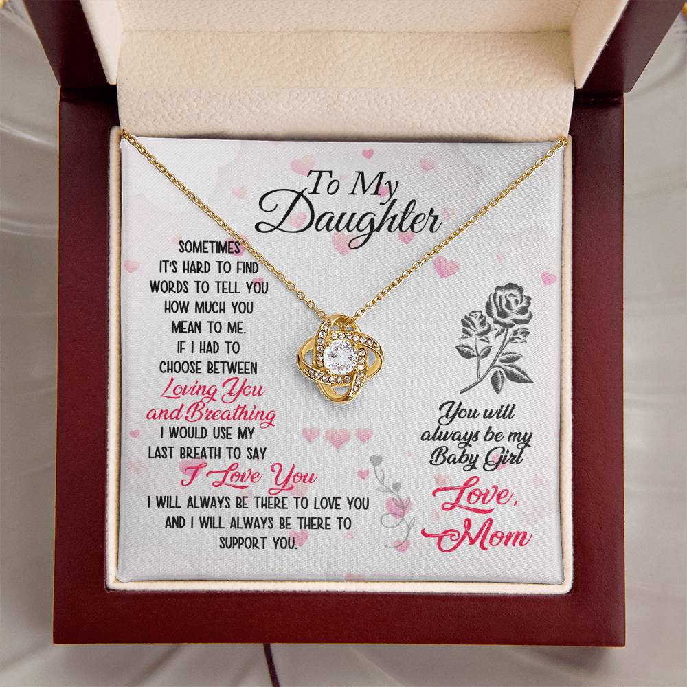 To My Daughter Amazing Gift Daughter Gift From Mom Anniversary Lovingly Mom Birthday Gift Daughter Graduation Gift Gro Love Knot Necklace