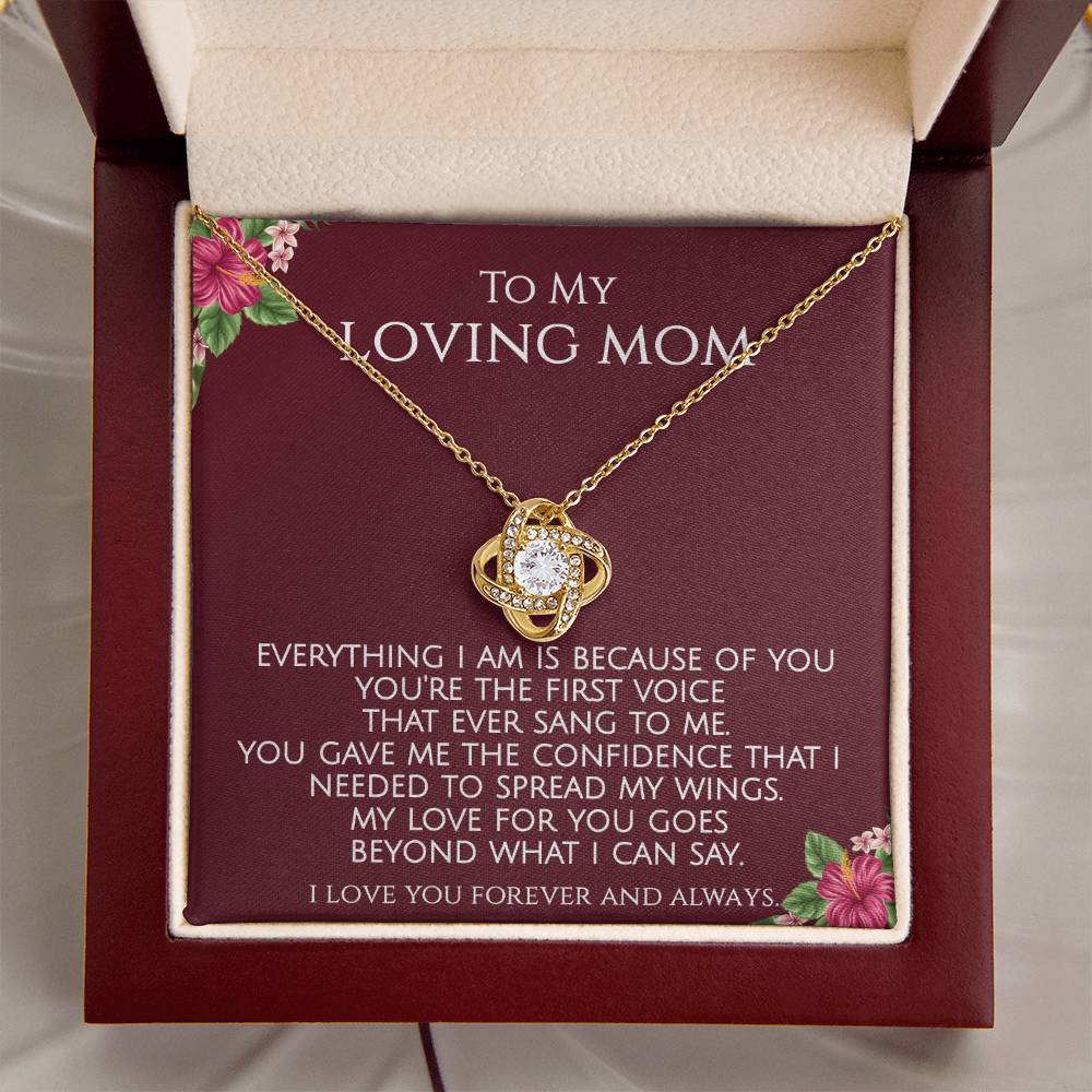 To My Loving Mom Necklace Love Knot Necklace