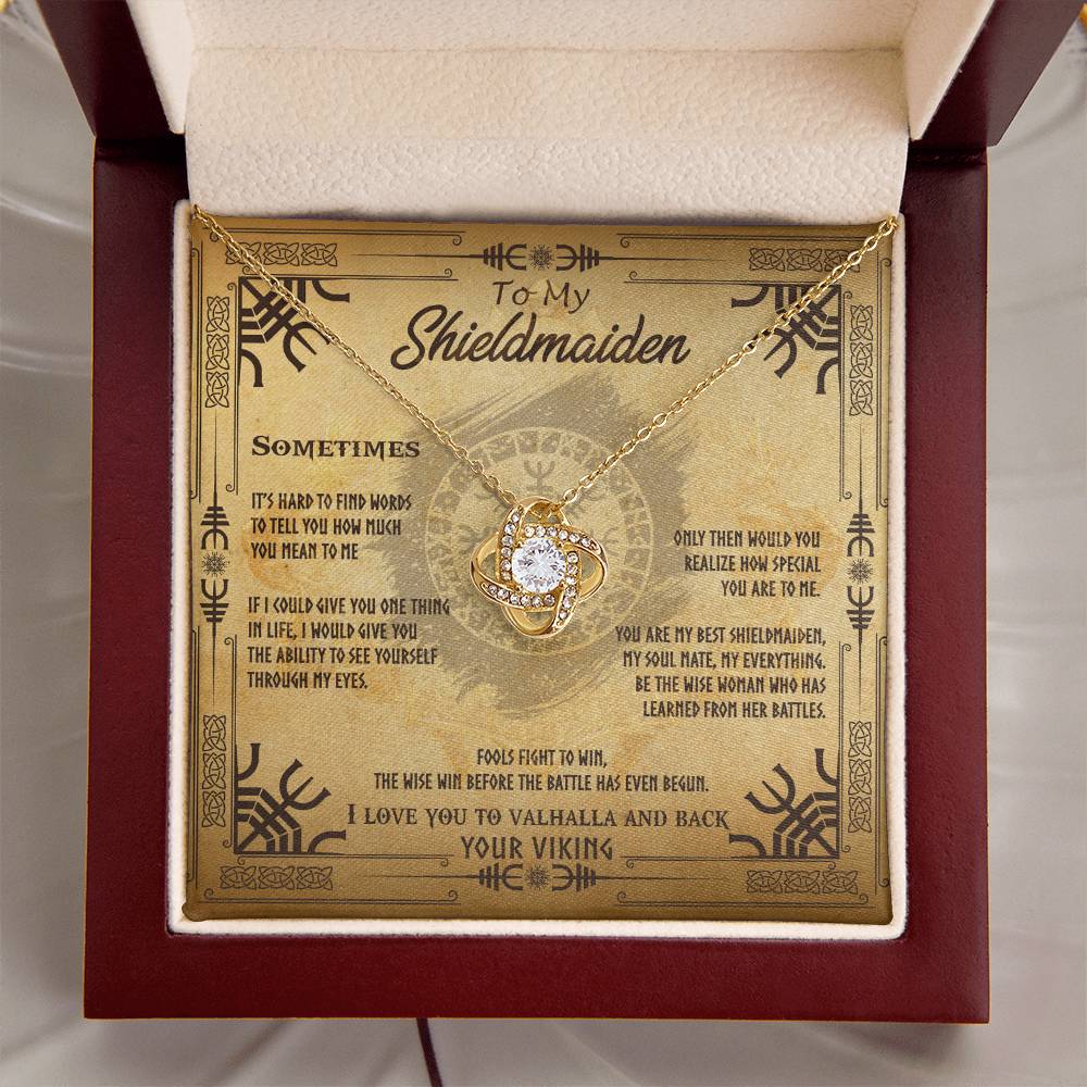 To My Shieldmaiden Necklace Sentimental Gift For Her Wife Gift From H Love Knot Necklace