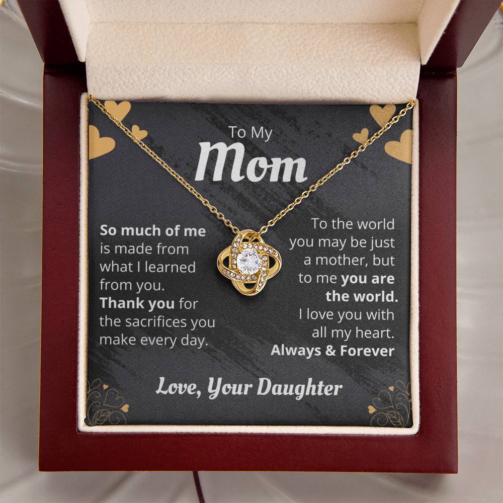 Mom - So Much Of Me - The Love Knot Necklace Love Knot Necklace