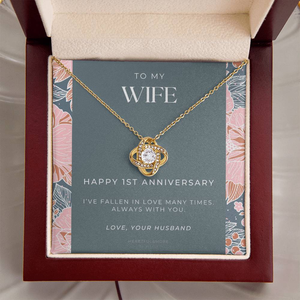 1 Year Anniversary Gift For Wife  1 Year Anniversary Gifts  1 Year Wedding Anniversary Gift Ideas  1St Wedding Anniversary Gift F(9) Love Knot Necklace