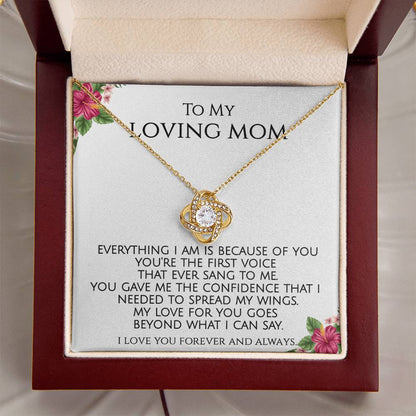 To My Loving Mom Necklace 1 Love Knot Necklace