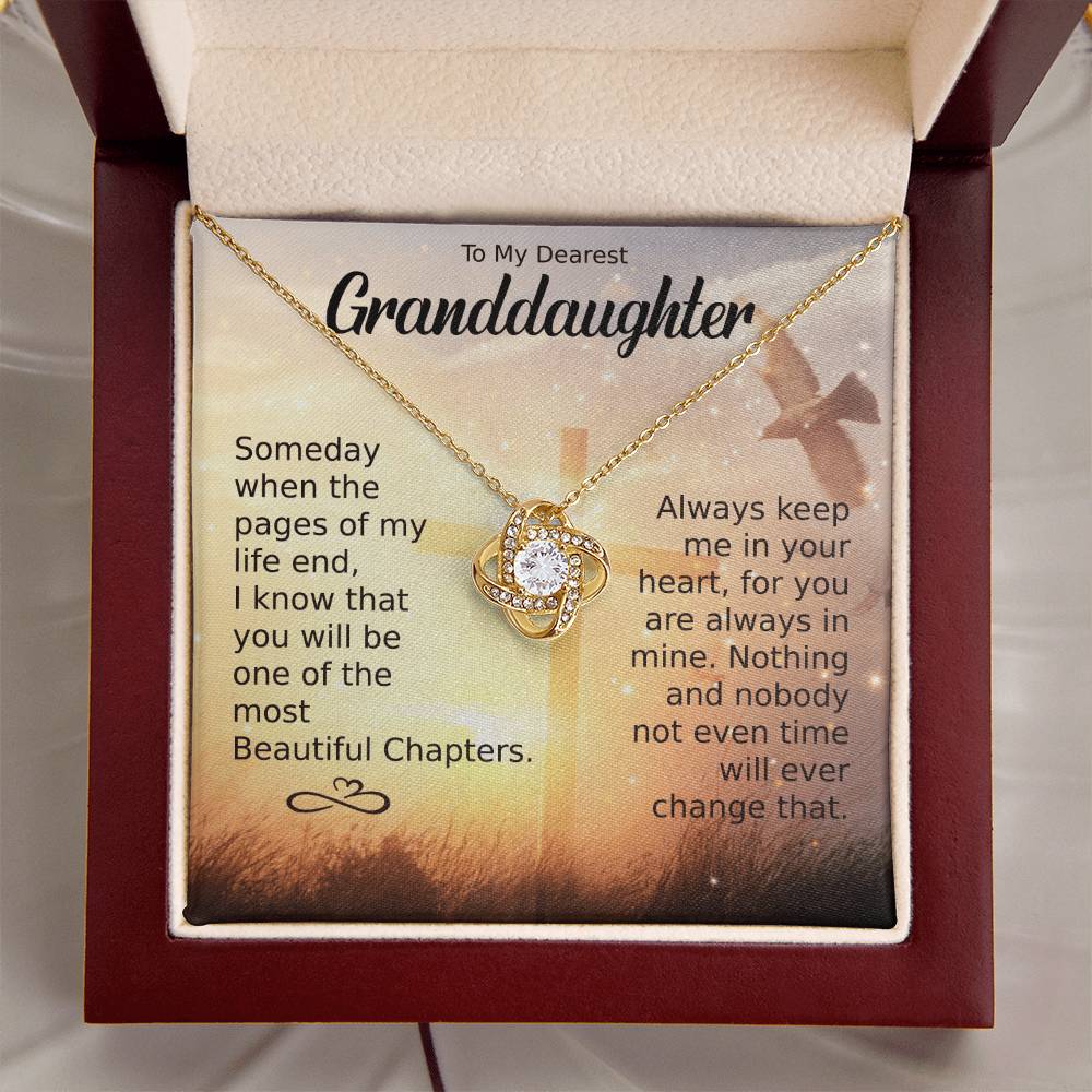 To My Dearest Granddaughter Necklace Gift For Granddaughter Granddaughter Birthday Gift Graduation Gift Love Knot Necklace