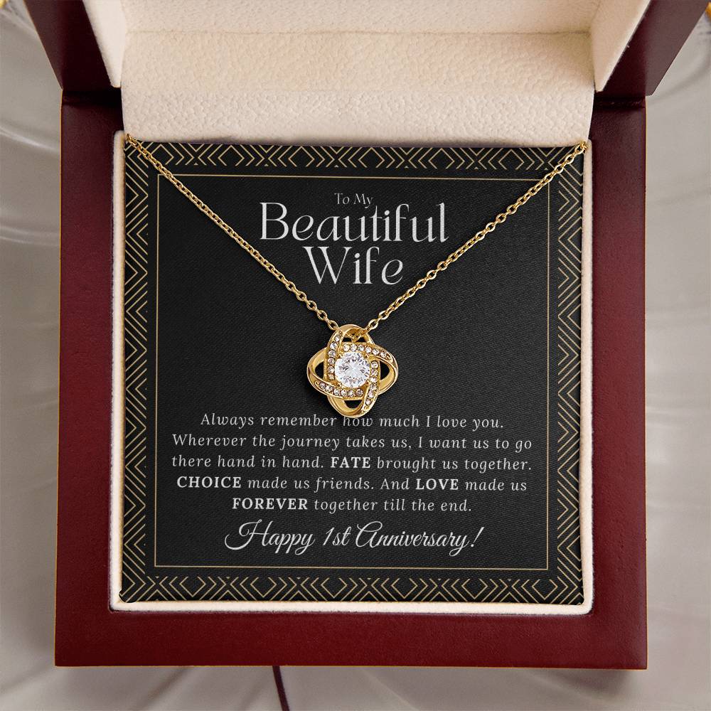 1 Year Anniversary Gift For Wife 1 Year Anniversary Gifts 1 Year Wedding Anniversary Gift Ideas 1St Wedding Anniversary Gift For Her Love Knot Necklace