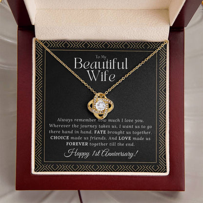1 Year Anniversary Gift For Wife 1 Year Anniversary Gifts 1 Year Wedding Anniversary Gift Ideas 1St Wedding Anniversary Gift For Her Love Knot Necklace