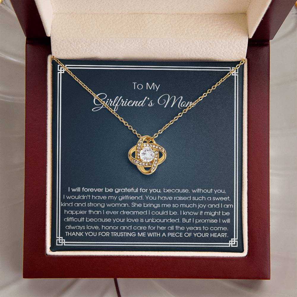 To My Girlfriend's Mom Necklace Girlfriend's Mom Birthday Gift Mother's Day Gift For Girlfriend's Mom Love Knot Necklace