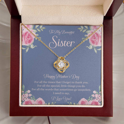 Mothers Day Gift For Sister Sister Mothers Day Gift Sister Necklace Gift On Mothers Day Sentimental Mothers Day Gift For Sister Jewelry 2 Love Knot Necklace