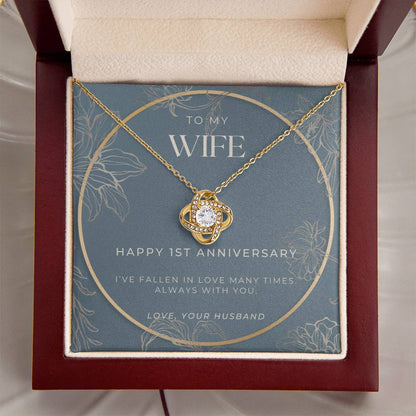 1 Year Anniversary Gift For Wife  1 Year Anniversary Gifts  1 Year Wedding Anniversary Gift Ideas  1St Wedding Anniversary Gift F Love Knot Necklace