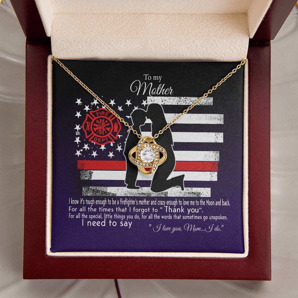Gift For Firefighter's Mom - Love Knot Necklace Love Knot Necklace