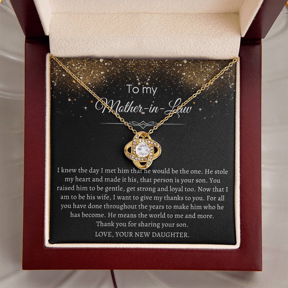 Love Knot Necklace Mother-In-Law - Thank You For Sharing Your Son Love Knot Necklace