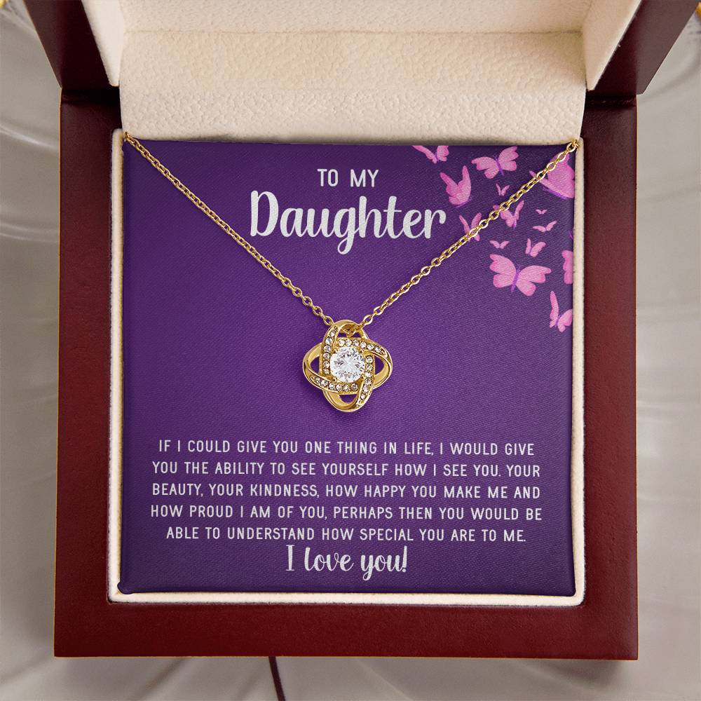 To My Daughter Necklace Gift From Mom Mothers Day Gift For Daughter From Mother Sentimental Jewelry Gifts For Daughter From Mom 8 Love Knot Necklace