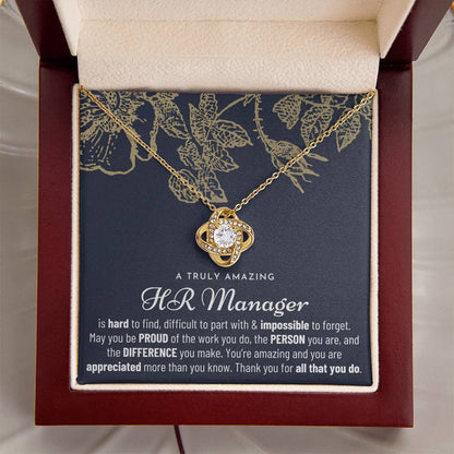 Gift For Hr Manager Hr Manager Gift Hr Manager Appreciation Gift Love Knot Necklace