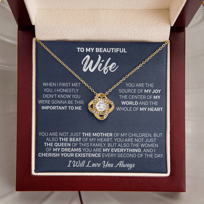 Gift For Wife My Joy The Mother Love Knot Necklace Love Knot Necklace