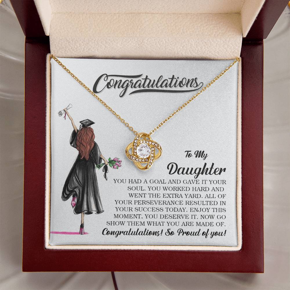 To My Daughter Graduation Gift Graduation Necklace For Her College Graduation Gift High School Senior Graduation Love Knot Necklace