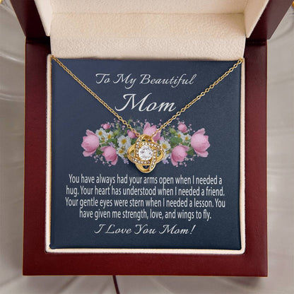 Mothers Day Gift From Daughter Mother's Day Necklace To My Beautiful Mom Necklace Mom Gift From Son Mom Necklace 5 Love Knot Necklace