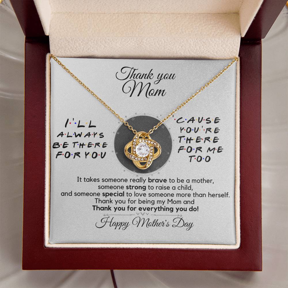 Sentimental Gift For Mother's Day Thank You Mom Gift Necklace Gift For Mom From Son Daughter To Mom Love Knot Necklace