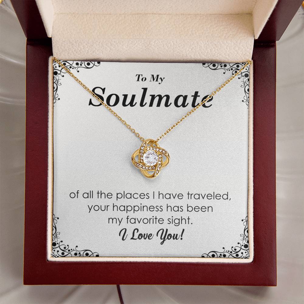 To My Soulmate - Silver Love Knot Necklace Love Knot Necklace