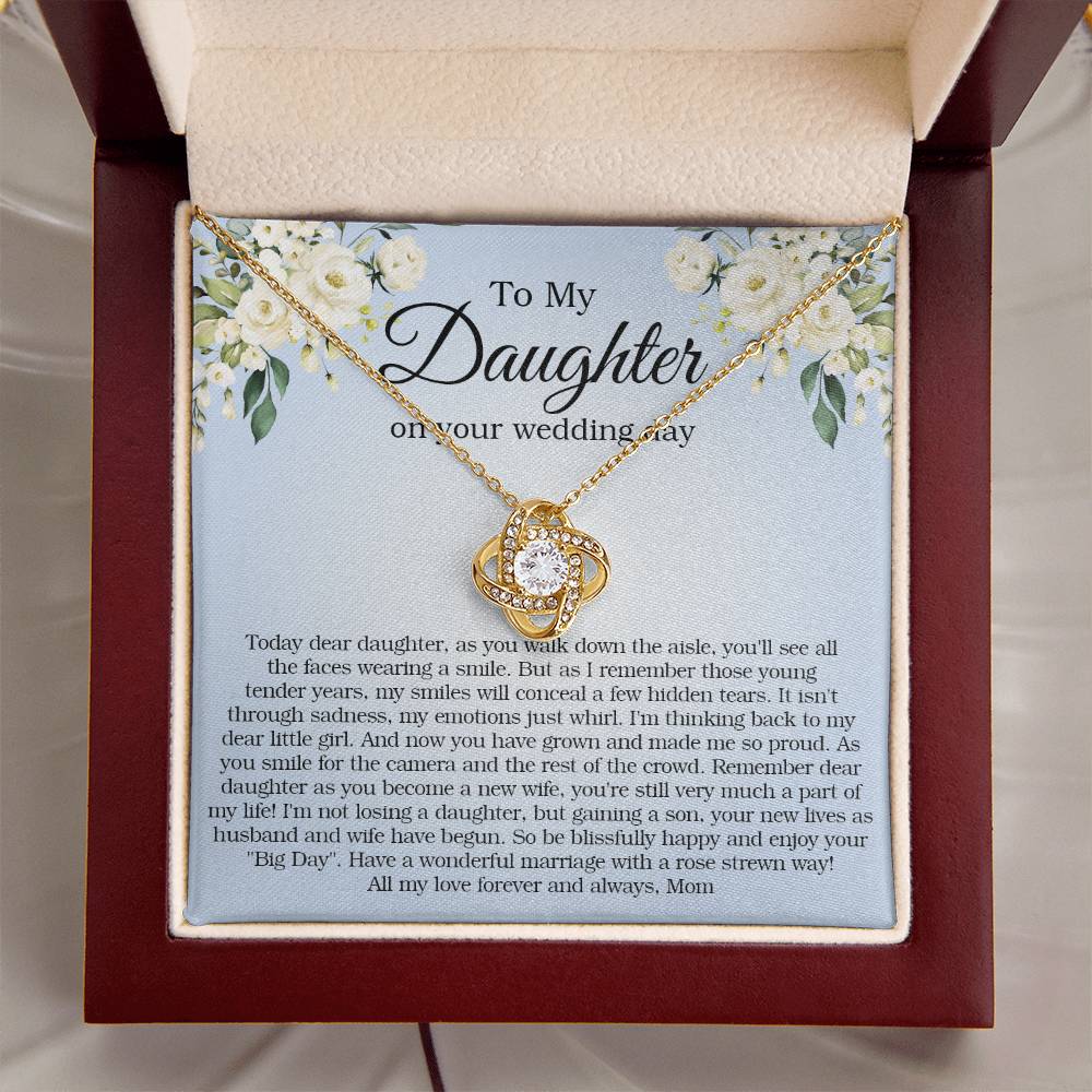 To My Daughter On Your Wedding Day Gift For Daughter On Wedding Day Bride Gift From Mom Daughter Wedding Necklace Love Knot Necklace