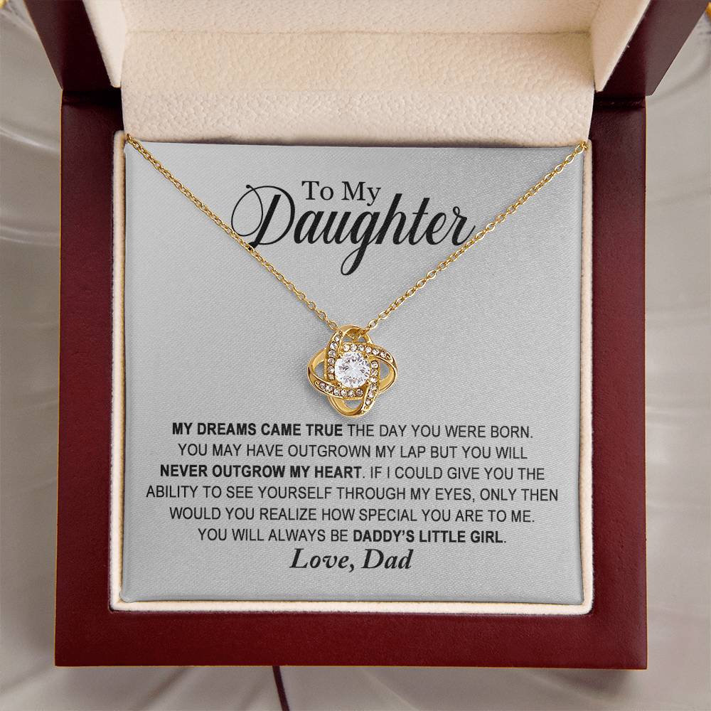 Daughter - You Will Always Be Daddy's Little Girl - Ne Love Knot Necklace