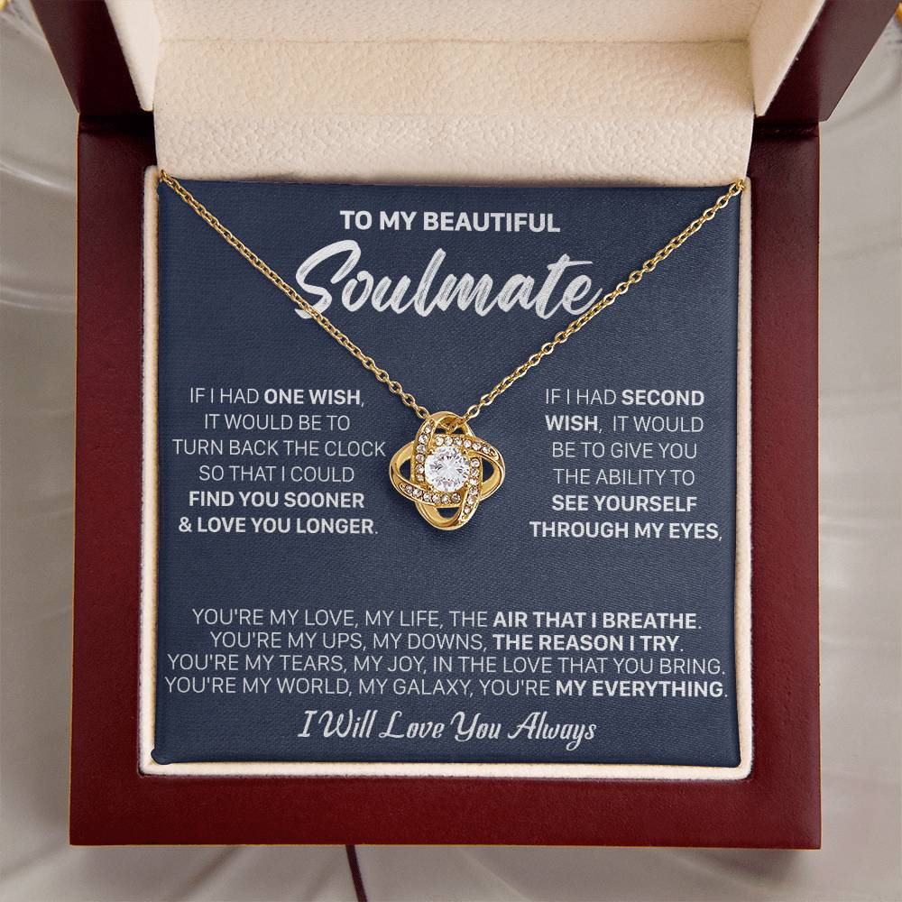 Gift For Your Soulmate - Lux 2 Wish I Breath Love Knot Necklace Love Knot Necklace