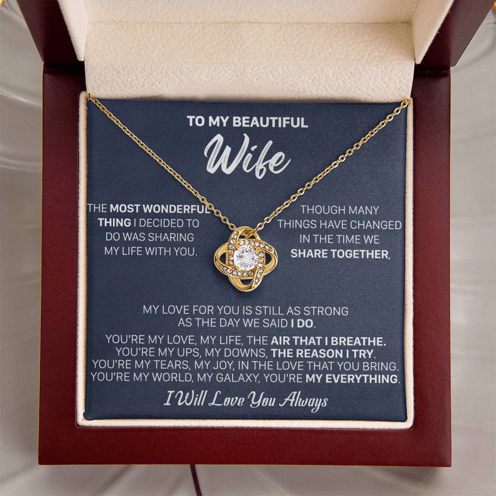 Gift For Wife I Do I Breath Love Knot Necklace Love Knot Necklace