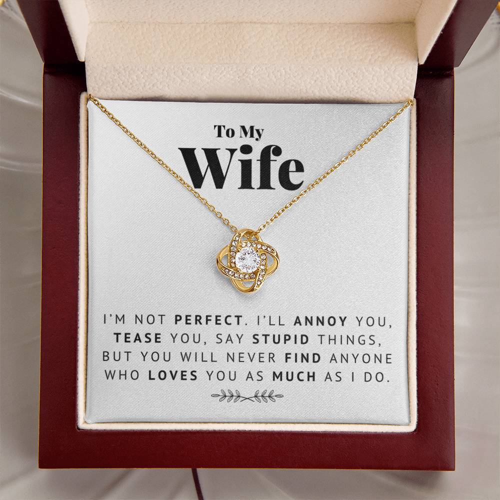 To My Wife - I Lo Love Knot Necklace