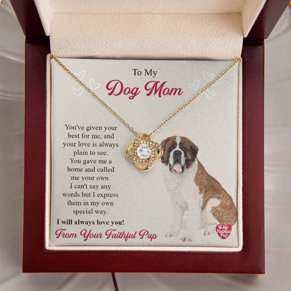 Saint Bernard Necklace Gift For Lab Mom Gift For Dog Lover Dog Mom Gift Golden Lab Gift Labrador Mom Pet Parent Jewelry St. Bernard Love Knot Necklace