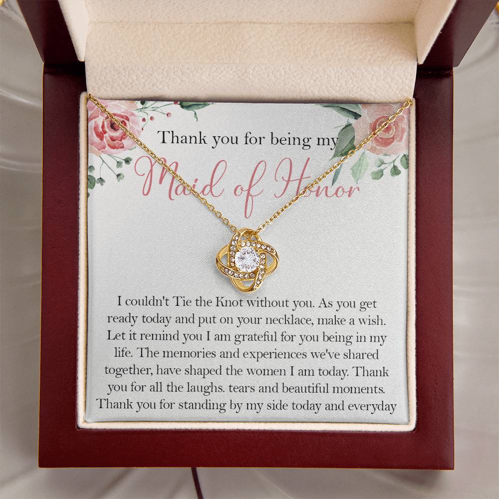 Maid Of Honor Wedding Day Gift Maid Of Honor Necklace Gift Maid Of Honor Gift From Love Knot Necklace
