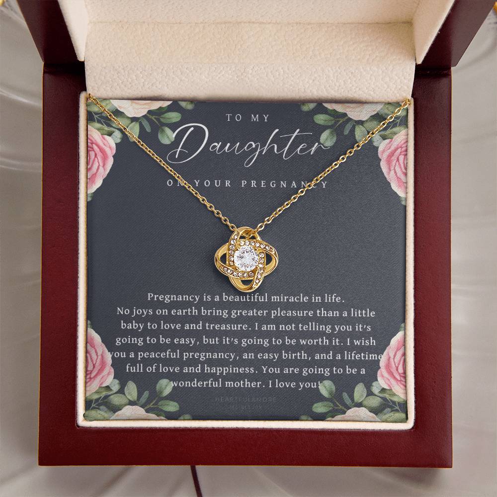 Pregnancy Gift For Daughter Baby Shower Gift Mom To Be Gift Pregnant Daughter Gift From Mom New Mom Expecting Mom Gift Expe Love Knot Necklace