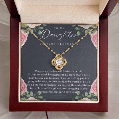 Pregnancy Gift For Daughter Baby Shower Gift Mom To Be Gift Pregnant Daughter Gift From Mom New Mom Expecting Mom Gift Expe Love Knot Necklace