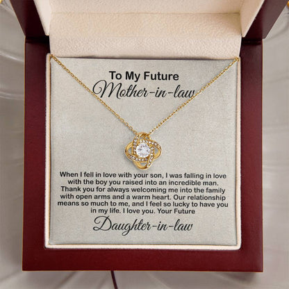 Love Knot Necklace For Mother In Law- Mother's Day Gift For Mother-In-Law Gift For Mother In Law From Daughter In Law Love Knot Necklace