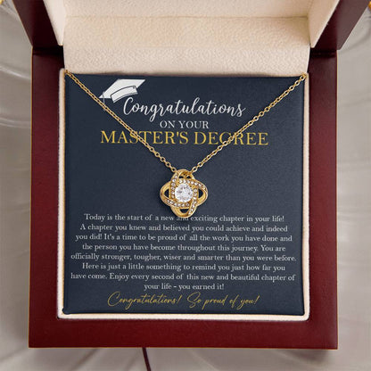 Master's Degree Graduation Gift Necklace Masters Graduation Gift Gift For Her - Love Knot Necklace