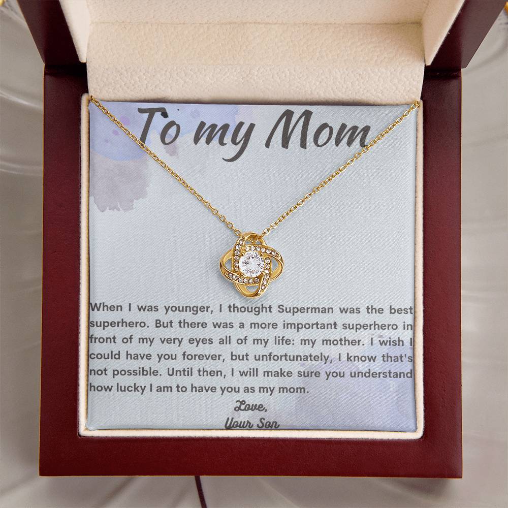 To Mom From Son Love Knot Necklace