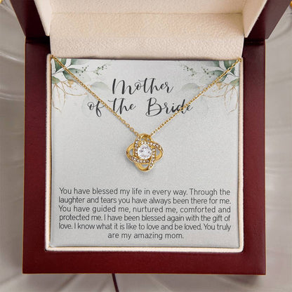 Mother Of The Bride Necklace Gift For Mom From Bride Wedding Jewelry Gift F Love Knot Necklace
