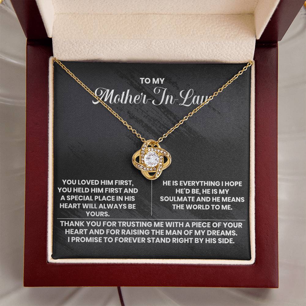 To My Mother-In-Law Thank You The Love Knot Necklace Love Knot Necklace