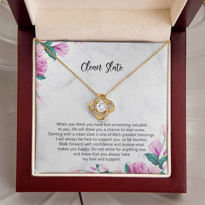 Starting Over Gift Breakup Necklace Divorcee Gift Idea New Beginnings Gift Cheer Up Gift Bad Breakup Gift Newly Single Gift  Love Knot Necklace