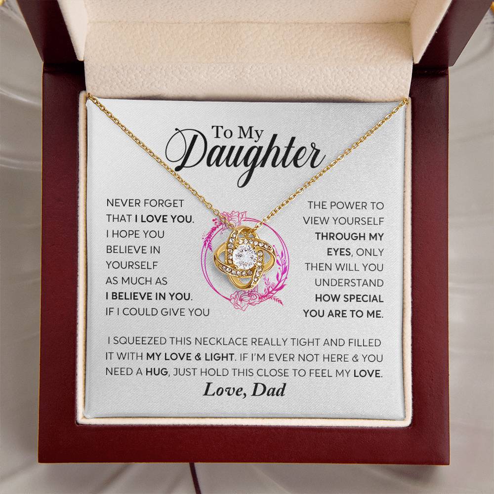 Daughter - Never Forget That I Love You - Necklace Love Knot Necklace