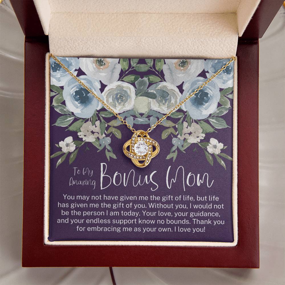 Bonus Mom Necklace Mothers Day Gift Daughter To Mom Gift Bonus Mom Step Mom Gift Present For Stepmom On Mothers Day Stepmom Necklace Love Knot Necklace