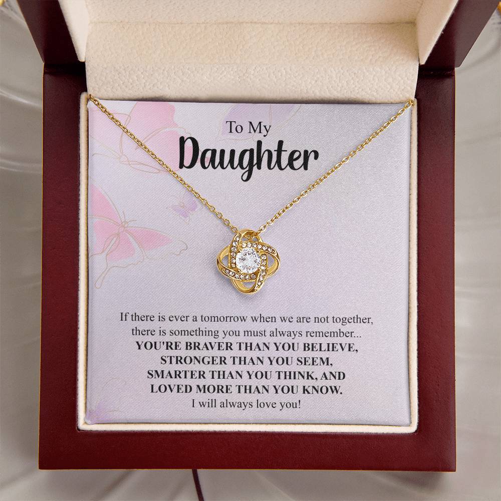 To My Daughter Necklace Gift From Mom Mothers Day Gift For Daughter From Mother Sentimental Jewelry Gifts For Daughter From Mom 5 Love Knot Necklace