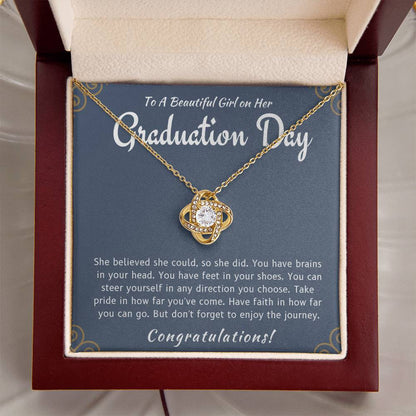 Graduation Day - She Believed She Could Love Knot Necklace